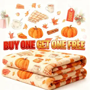Pumpkin Throw Blanket for Couch 1.5m Soft Buy One Get One Free Black Friday