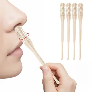 4 Piece Easy Clean Manual Nose Hair Trimmer Set, No Battery Needed, Mini Dual-Sided Trimmer with Ear Spoon, Handheld 360° Rotation Design, Facial Hair Trimmer, Hair Removal Solution