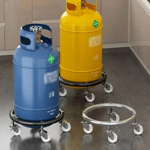 Multifunctional Propane Tank Cart Base with Locking Wheels, Kitchen Storage Mobile Stable Durable, 360 Degree Swivel Easy Push Pull