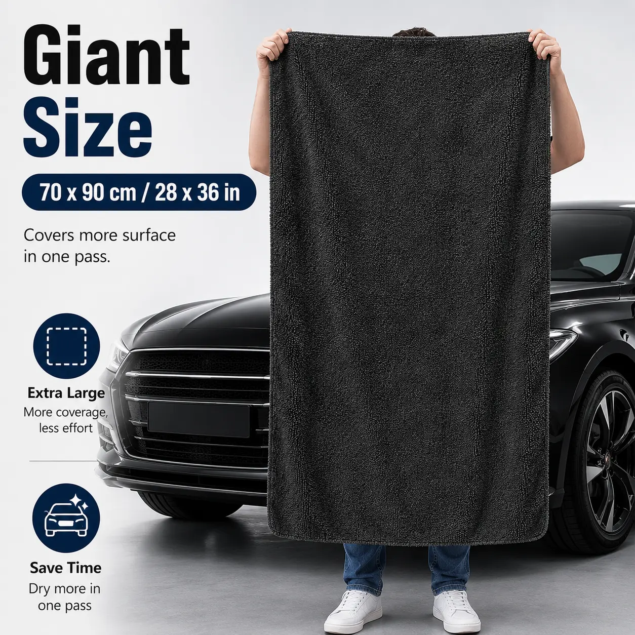 YOKLOK Twisted Loop Car Drying Towel, Ultra-Absorbent Soft Lint-Free Cloth for Car Wash, Drying & Detailing Twisted Loop Car Drying Towel, Soft Quick-Dry Lint-Free Cloth for Auto Detailing and Paint Protection