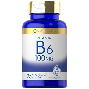 Carlyle Vitamin B6 100mg | 250 Tablets | Pyridoxine Hydrochloride Supplement | Vegetarian, Non-GMO, Gluten Free