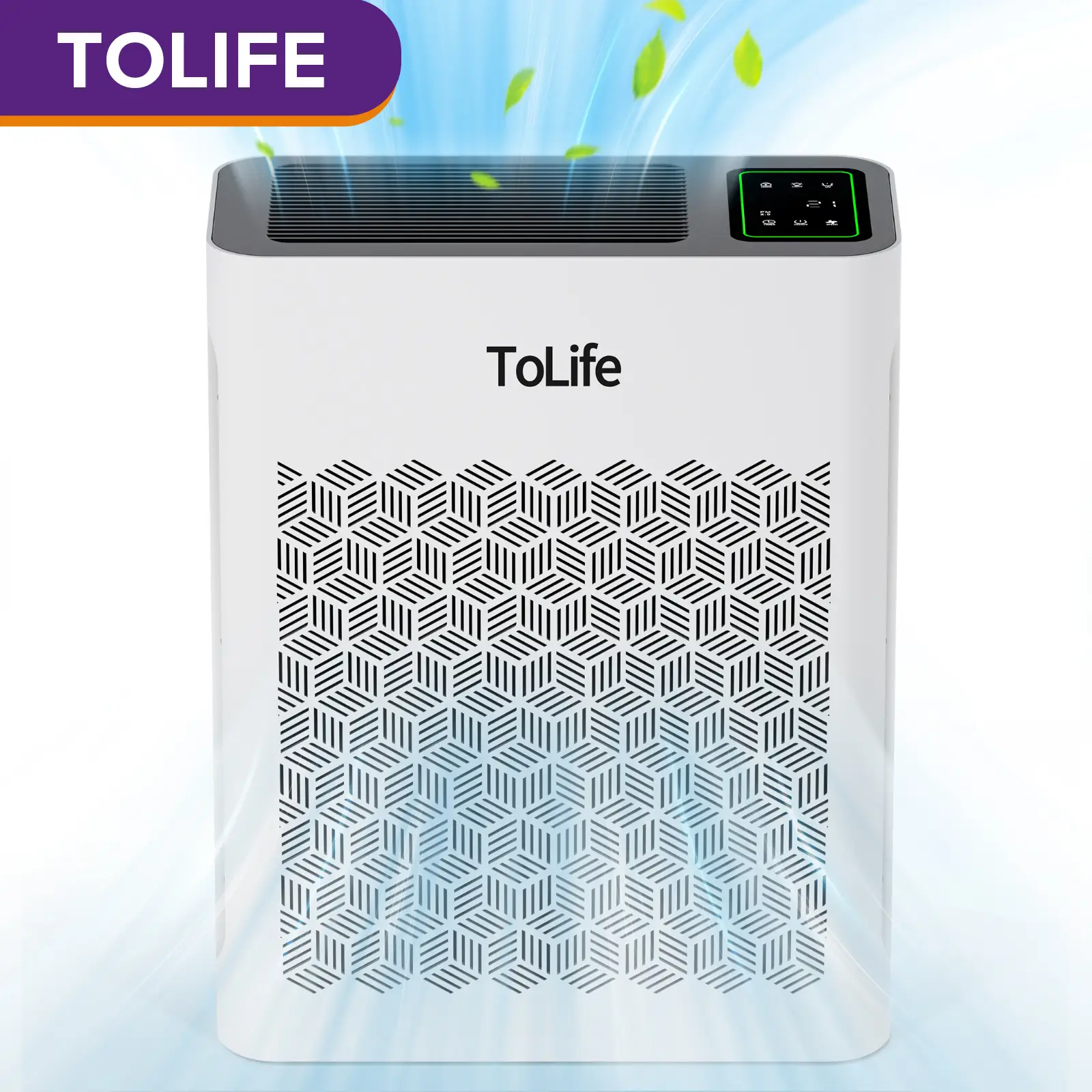 ToLife K2 Air Purifier for Large Rooms up to 1295 Ft²,PM 2.5 Display&Air Quality Sensor,Auto Mode,Timer,Removes Smoke&Pollen Household Appliances