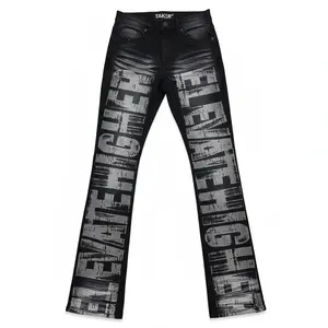 Taker 'All over Print' Premium stretch Stack Denim (Black Ash) T4132