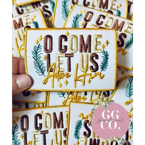 O Come Let Us Adore Him Patch, Christian Hat Patch, Embroidered Patch, Trucker Hat Patch, Iron On, Trendy Hat Patch, Jesus Patch, Patches