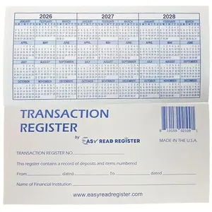 Checkbook Registers, 26-27-28 Calendars, Made in USA