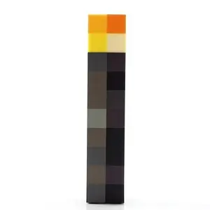 Upgraded Light-up Wall Torch Pixel Brownstone USB Pluggable Night Lamp Hand Held or Wall Mount Lighting Torch with Unique Pixel Design Four Color Adjustments