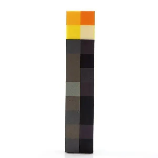 Upgraded Light-up Wall Torch Pixel Brownstone USB Pluggable Night Lamp Hand Held or Wall Mount Lighting Torch with Unique Pixel Design Four Color Adjustments