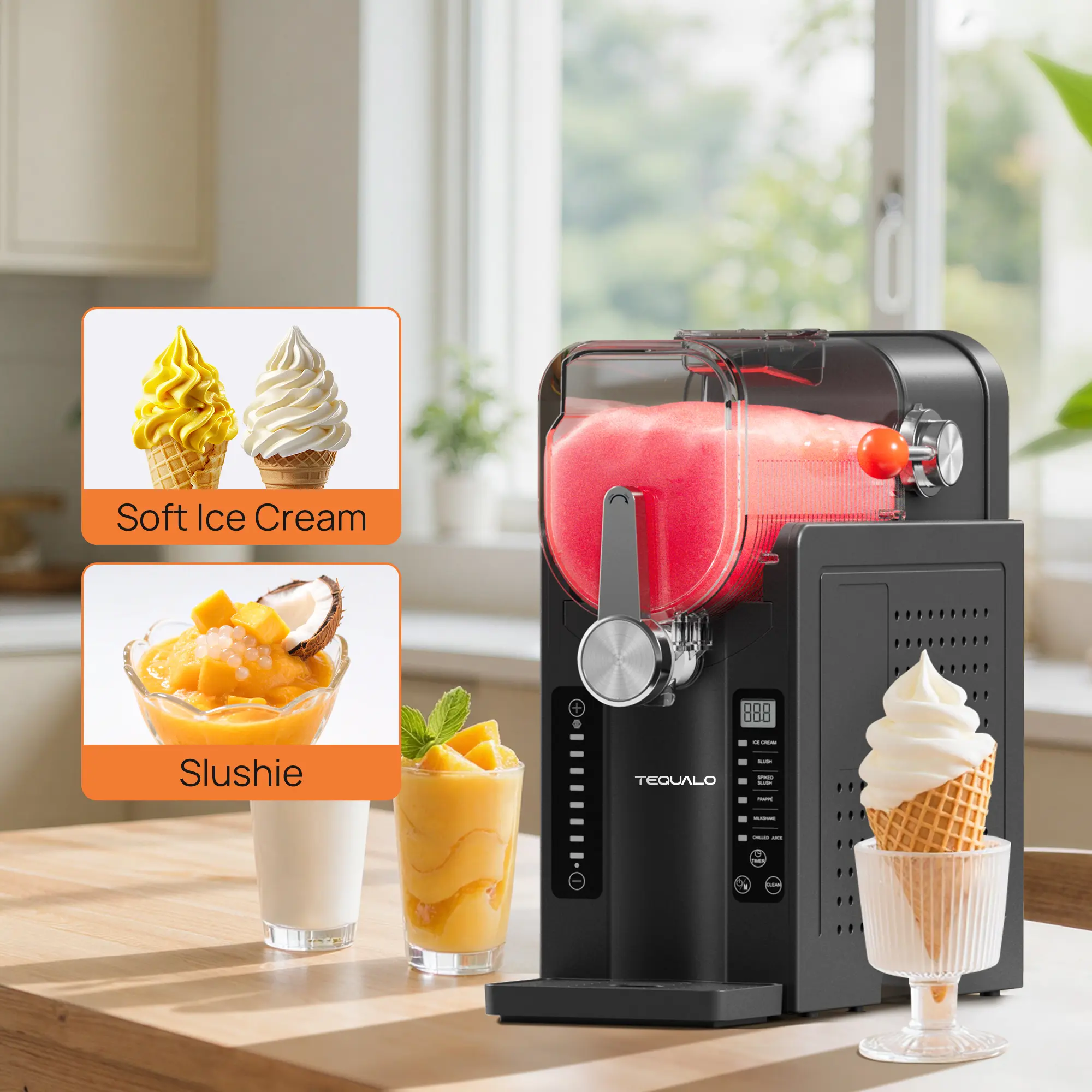 TEQUALO AD03 Professional Ice-Free Slushie Machine 54 Ounces Smoothie Maker with LED Display 6 Preset Programs for Milkshakes & Frozen Drinks #TikTokShopBlackFriday