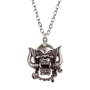 Pewter Motorhead Snaggletooth Warpig Necklace