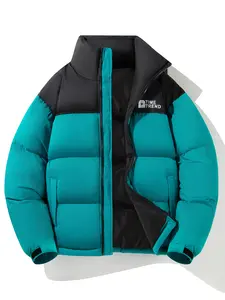 Autumn and winter cotton jacket! Contrast color stand collar is super fashionable, excellent windproof performance, casual outdoor switch puffer jacket, men jackets for winter