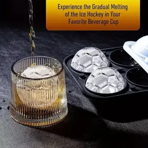 Silicone Football Ice Cube Mold, Home Whiskey Ice Tray, Commercial Soccer Ice Mould, Durable Reusable Design, Perfect for World Cup and Euro Watch Parties