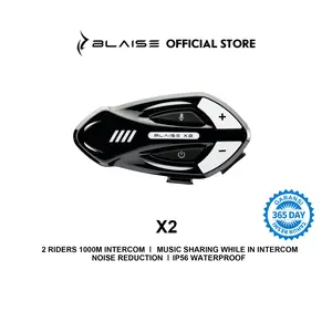 BLAISE X2 Motorcycle Helmet Bluetooth Headset, 500m 2-Way Full-Duplex Intercom, Upgraded Bluetooth 5.4, IP66 Waterproof Wireless Helmet Communication System with Audio Mixing & RGB Light