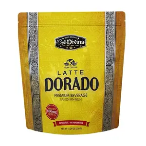 Vida Divina Latte Dorado Premium Reishi Beverage Infused with Reishi 160mg per Serving 20 Sachets 11.29 oz