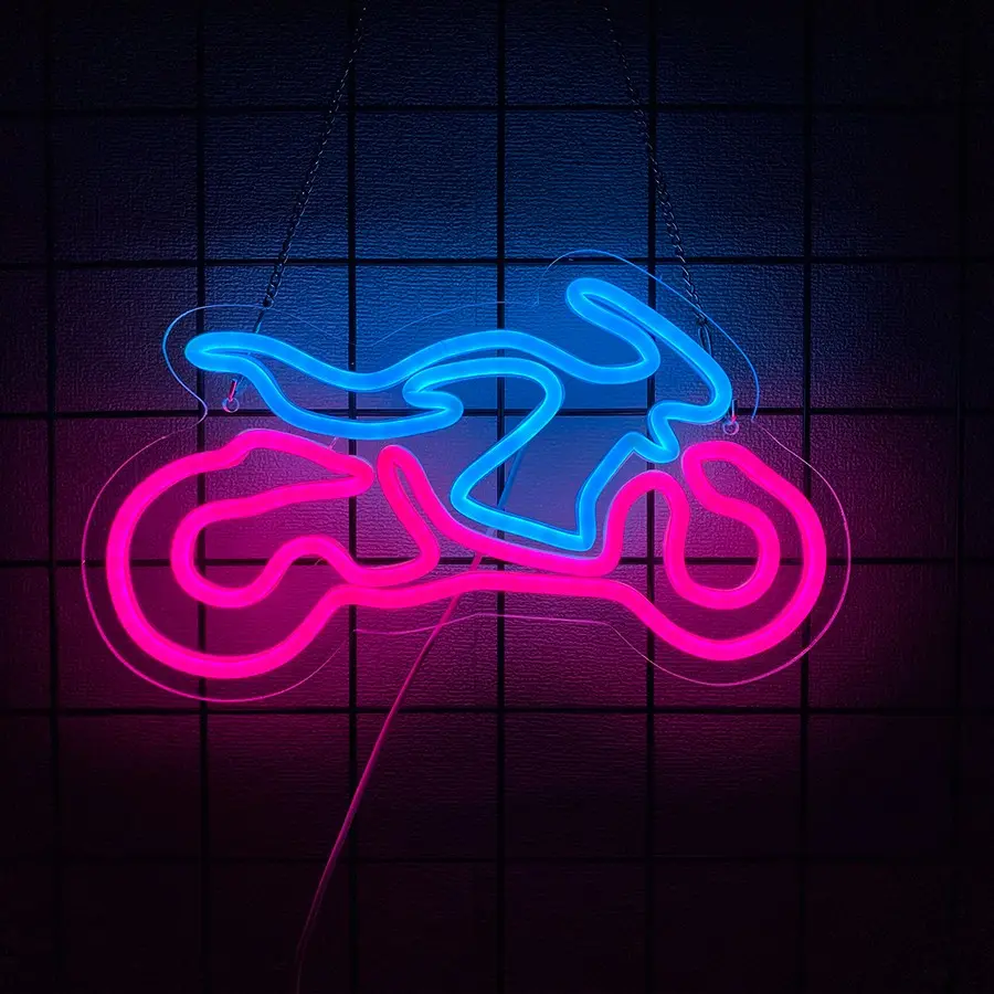 Motorcycle Neon Signs for Wall Decor, Motorcycle Racing Neon Lights for Man Cave Signs for Room Decor, Led Light Up Sign with USB Powered for Boys, Bar, Hotel, VIP Room, Home Decoration, Decorative Lighting