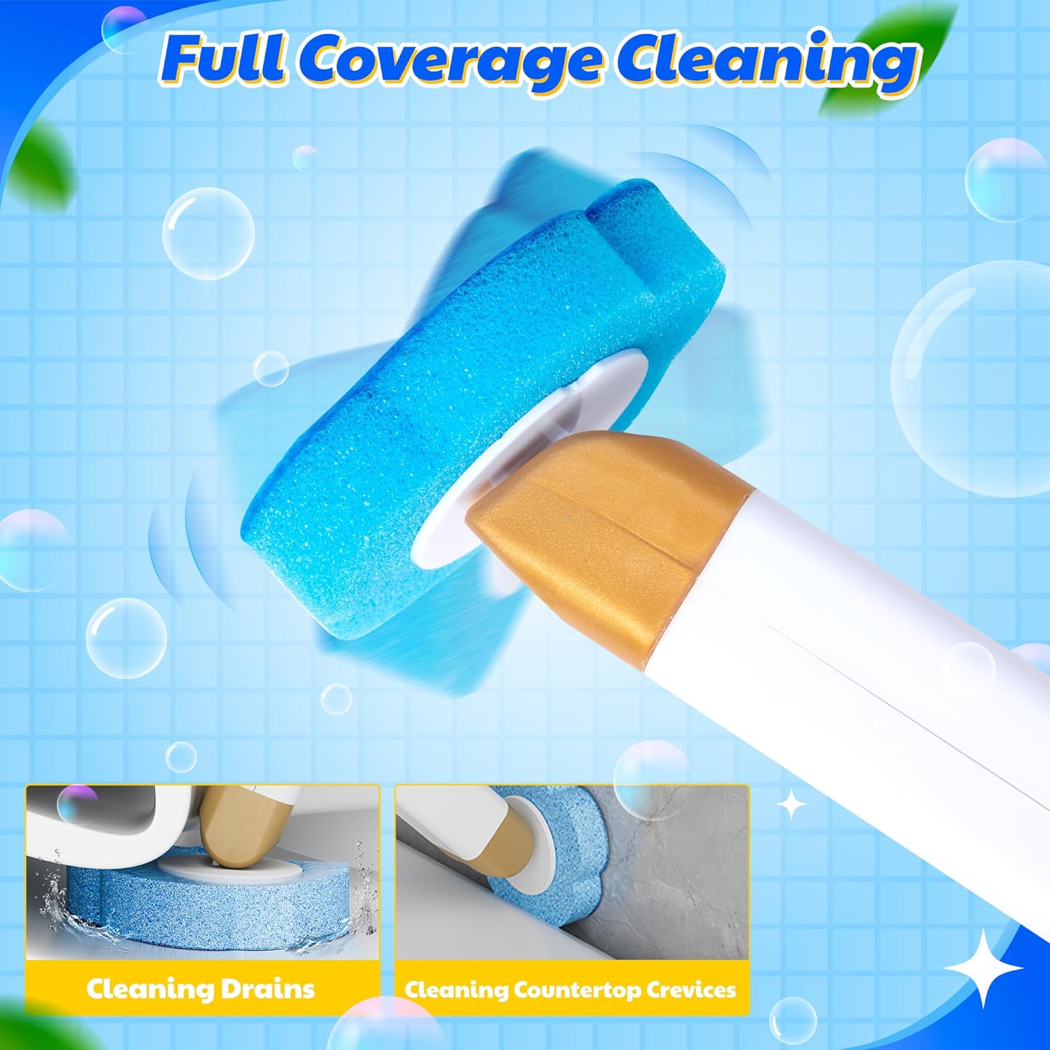 Toilet Bowl Wand Refills - 60 Count Disposable Replacement Brush Heads, Household Bowl Cleaners Refill Pads, Toilet Sponge Brush Scrubbers Cleaning Supplies for Home Washing Bathroom Bathtub