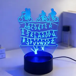 Stranger Things Creative ideas USB Rechargeable 3D Optical Illusion Lamp, Decorative Light for Home Bedroom & Game Room, Gaming Lights,bedroom decor,valentines gift for bf,wall decor easter gifts for kids