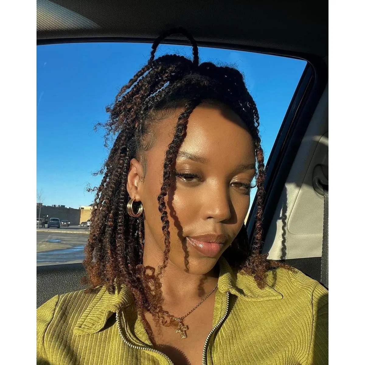 12 Inch Micro Twist Crochet Hair Bob Crochet Braids Ombre Brown Mini Pre-twisted Passion Twist Mini Senegalese Twist Crochet Hair Pre-looped Yanky Twist Hair Extensions(9 Packs,T30#)