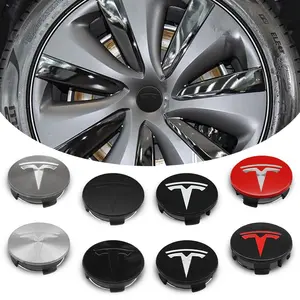 4pcs 56mm Car Wheel Center Caps Hubcap Cover for Tesla Model 3 Mode S X Model Y Juniper Roadster SpaceX Auto Vehicle Accessories