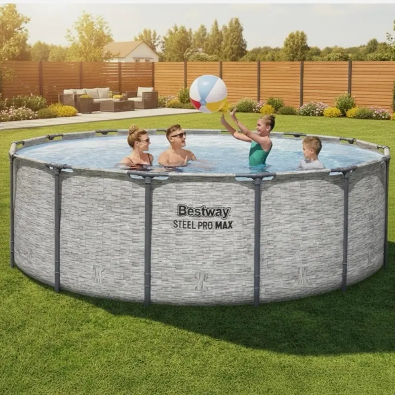 Bestway Steel Pro MAX 18'x48" Round Above Ground Swimming Pool with Pump & Cover