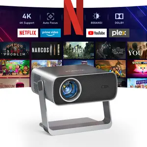 XuanPad Native 1080P Projector with Netflix Officially, 3D DoIby Sound Auto Focus and Auto Keystone Video Projector, WiFi and Bluetooth Movie Projector, Huge Display and 50% Zoom