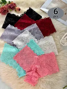Amazon's Choice 18 Packs Women's Solid Color Panties Breathable Comfortable Stylish Moms All Seasons Soft Comfy Knicker mix color woman Galentines Day Cute Panty Set Soft Lace Matching For Girlfriends Floral Lace Underwear Set for Women