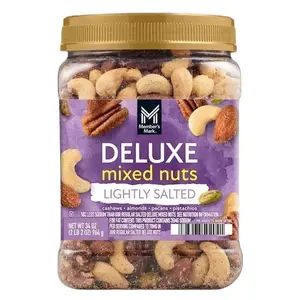 Member's Mark Deluxe Mixed Nuts Lightly Salted 33 oz Resealable Snack Jar Less Sodium Protein Dry On-the-Go Snacking Healthy Snacking