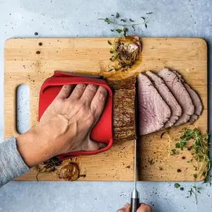 Multipurpose Silicone Gripper, Heat-Resistant Non-Slip Clamp Mitt for Cooking, Baking, Grilling & Food Prep, Ergonomic Finger Loops, 7 × 5.2 inches