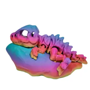 Tiny Skeleton T-Rex 3D Print with Stand - Fascinating Miniature Dinosaur Artistic Sculpture for Decor Ornaments