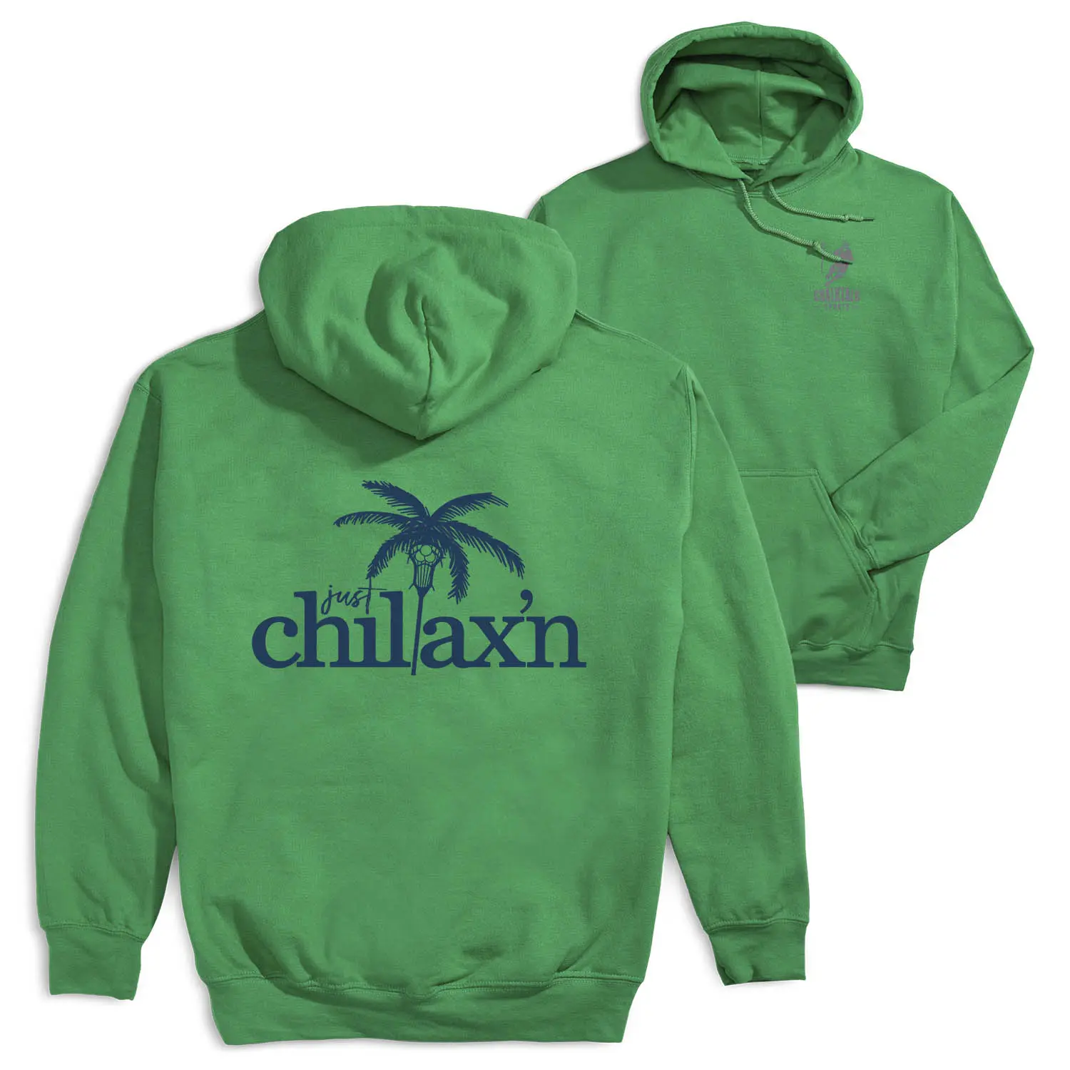 Women's Lacrosse Cotton Pullover Hooded Sweatshirt - Printed Back Graphic Appeal, Pocket, Comfortable Relaxed Fit