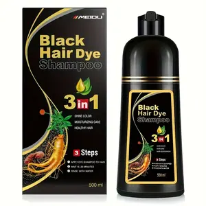 MEIDU Hair Dye Shampoo, 16, 9fl, oz/500ml Unisex Hair Dye Shampoo, Long-lasting 3-in-1 Hair Dye, Wash Hair+ Dye Hair, Efficient Coverage Of White Hair, Contains Ginseng, Ginger, Black Sesame And Other Hair Care Extracts, Suitable for All Hair Types