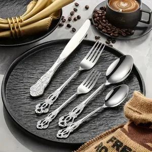 25/20/5 piece luxury stainless steel tableware set, elegant royal tableware, mirror polished, dishwasher safe, beautifully designed - the perfect gift for weddings, all celebrations, weddings, restaurants, family dining, Halloween, Christmas