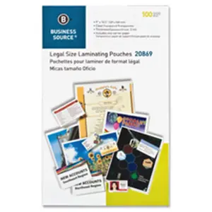 212 MAIN Transparent Laminating Pouch - Legal Size, 3Mil Thickness, 9 in. x 14.5 in. Dimensions, 100-Count Box, Document Protection, Short Seal