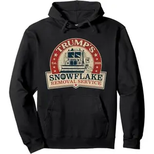 Trump's Snowflake Removal Service Funny Donald Trump Pullover Hoodie Casual Long Sleeve Fitted Medium Length Autumn Menswear