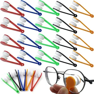 40PCS Mini Sun Glasses Eyeglass Microfiber Spectacles Cleaner Brush Cleaning Tool, 5 Colors