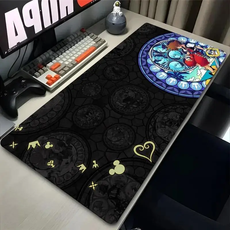 Kingdom & Hearts Anime Mouse Pad – Black Extended Desk Mat with Non-Slip Rubber Base for PC & Laptop, Desk Mat, PC Accessories.
