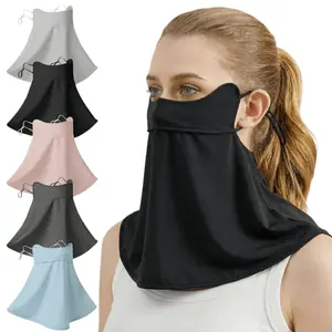 Women's UV Protection Face Mask with Neck Flap - UPF 50+ Cooling Ice Silk Face Cover for Driving & Golf