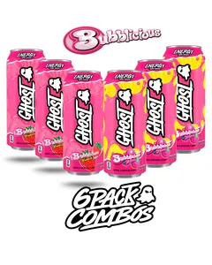 LIMITED EDITION Ghost Energy Drink (Bubbalicious, 7 UP, Sour Strips, Raspberry Cream Flavors) - 12-Pack 0 Sugar, Low Calorie Sport Beverage with Carnipure L-Carnitine, Summer Wins