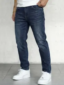 Men's Tight Fit Elastic Jeans, Street Fashion, Comfortable Stretch, Suitable for Commuting Office Wear, Affordable Slim Fit Denim Jeans