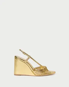 Marren Strappy Gold Slingback Wedge
