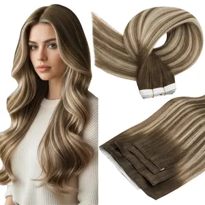 Full Shine Tape in Hair Extensions Genius Weft Tape in Extensions 1 Pcs 18-24Inch 50G And 4 Pcs 16-22Inch 90-120G