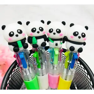Mini Panda Multicolor Pen in  4-in-1, Cute Bulk Pens, Assorted Ink Ballpoint Pens for Ournaling, Writing, Note-Taking, Teacher School Party Office  Supplies (24)