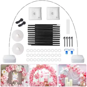 Chamvis Balloon Arch Kit, 9FT Height & 10FT Width Adjustable Balloon Arch Stand Frame Garden Arbors: Plant Support Stand for Wedding Baby Shower Birthday Garden Arbors Photo Backdrop