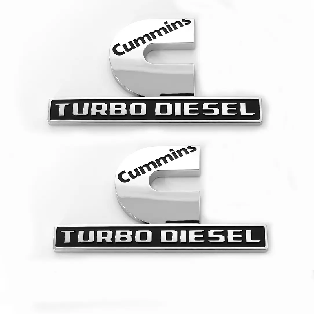 Cummins Turbo Diesel Emblem Set for 2019–2026 RAM 2500 & 3500 – Black/Red/Chrome Replacement Badges, 2-Pack Exterior Upgrade