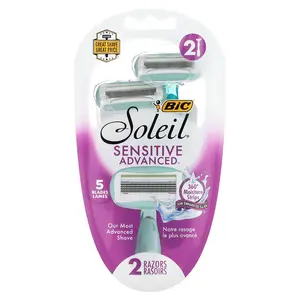 BIC Soleil Sensitive Advanced, Disposable Razors, 2 Razors