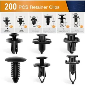 200Pcs Car Push Fender Clips Retainer Fasteners Bumper Rivet Assortment Kit