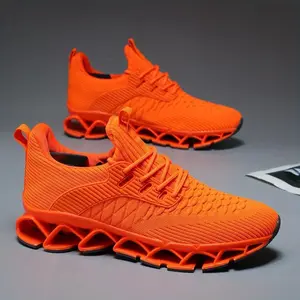 MensFashionableWovenKnitRunningShoes-SuperblyBreathable,StreamlinedBladeStyle-Ultra-Comfort,Non-Slip,Shock-AbsorbingSneakersforMensOutdoorAdventures