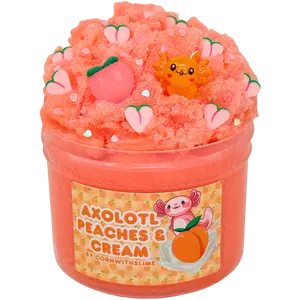 Axolotl Peaches & Cream 8oz Slime Icee Texture Scented Peaches & Cream Not Edible