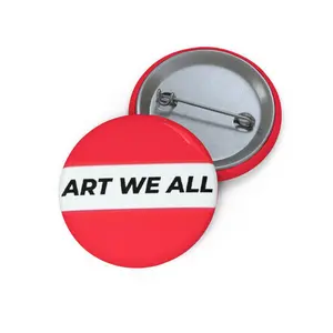 ART WE ALL RED WHITE RED Pin Buttons