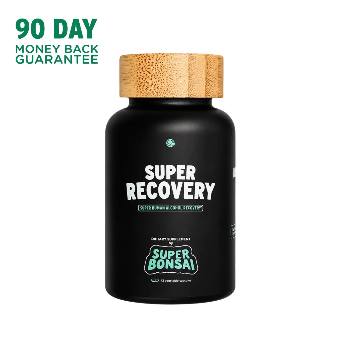 SuperBonsai Super Recovery Organic Dietary Supplement - Research Backed Natural Ingredients with DHM and Milk Thistle, Liver Support Aid - GMO, Gluten, Vegan-Friendly, Sugar-Free, Doctor‑Formulated, Morning‑After Help