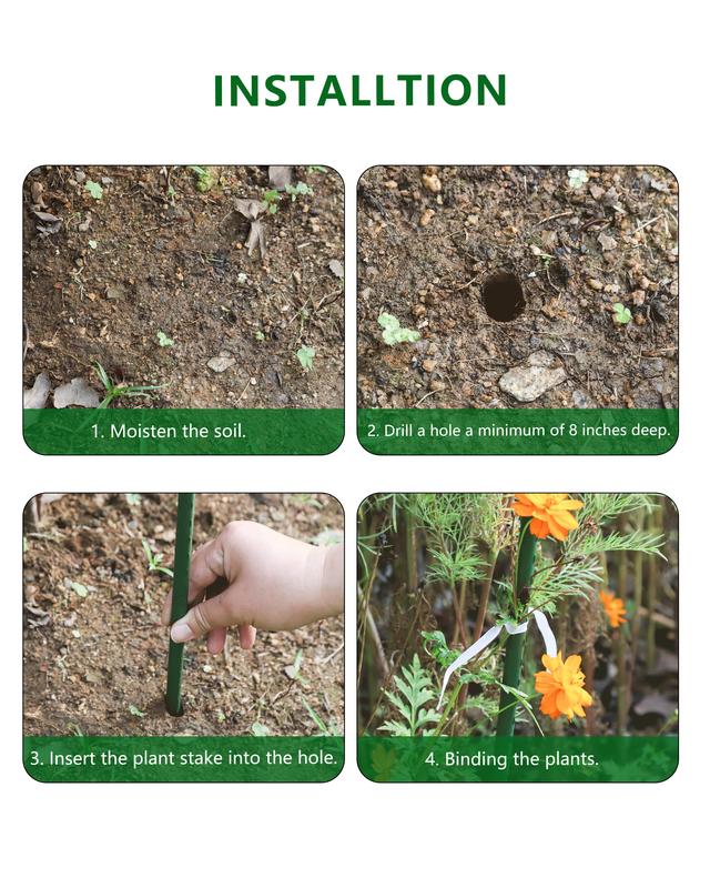 4ft Plastic Coated Steel Stakes – Garden Plant Supports for Tomatoes & Climbing Plants (25pcs)